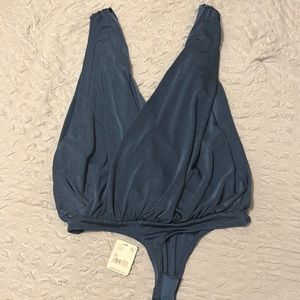 Blue Free People Bodysuit